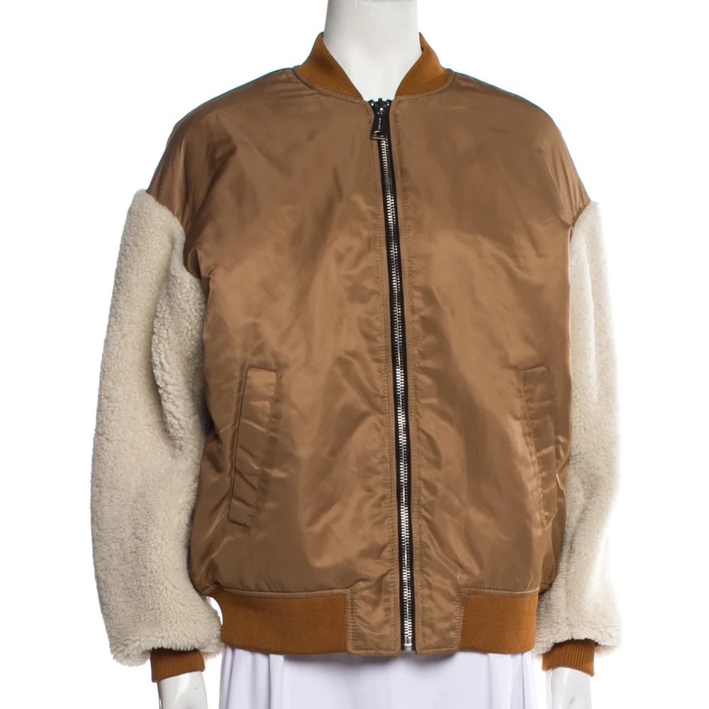 Maje x Schott Shearling Bomber Jacket